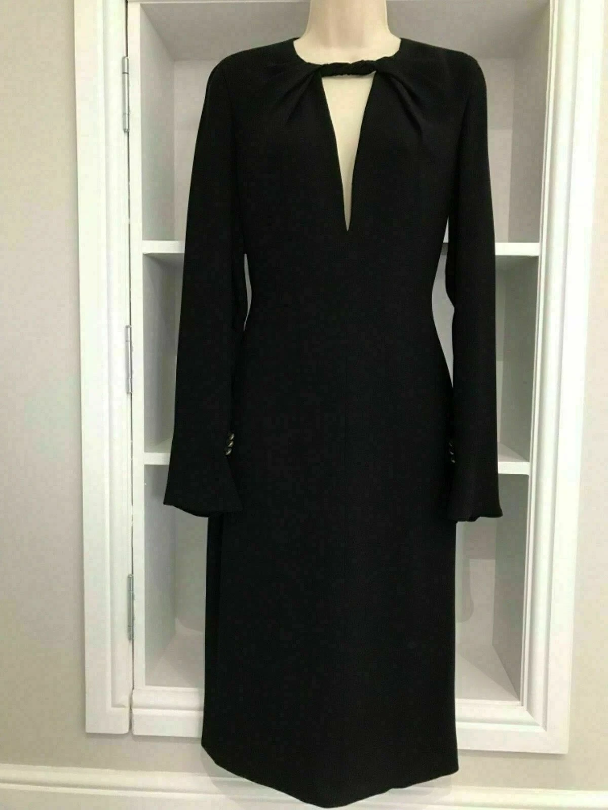 Abito Sexy Gianni Versace Couture Misto Seta Piccolo Nero UK 12 MAI INDOSSATO con etichette