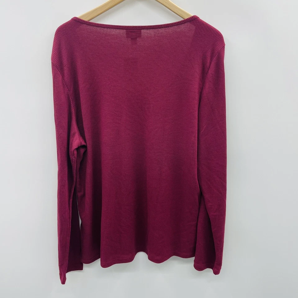 Jenni Jennifer Moore Womens Size XL Solid Long-Sleeve Pajama Top Plum Wine 799 - Image 4 of 4