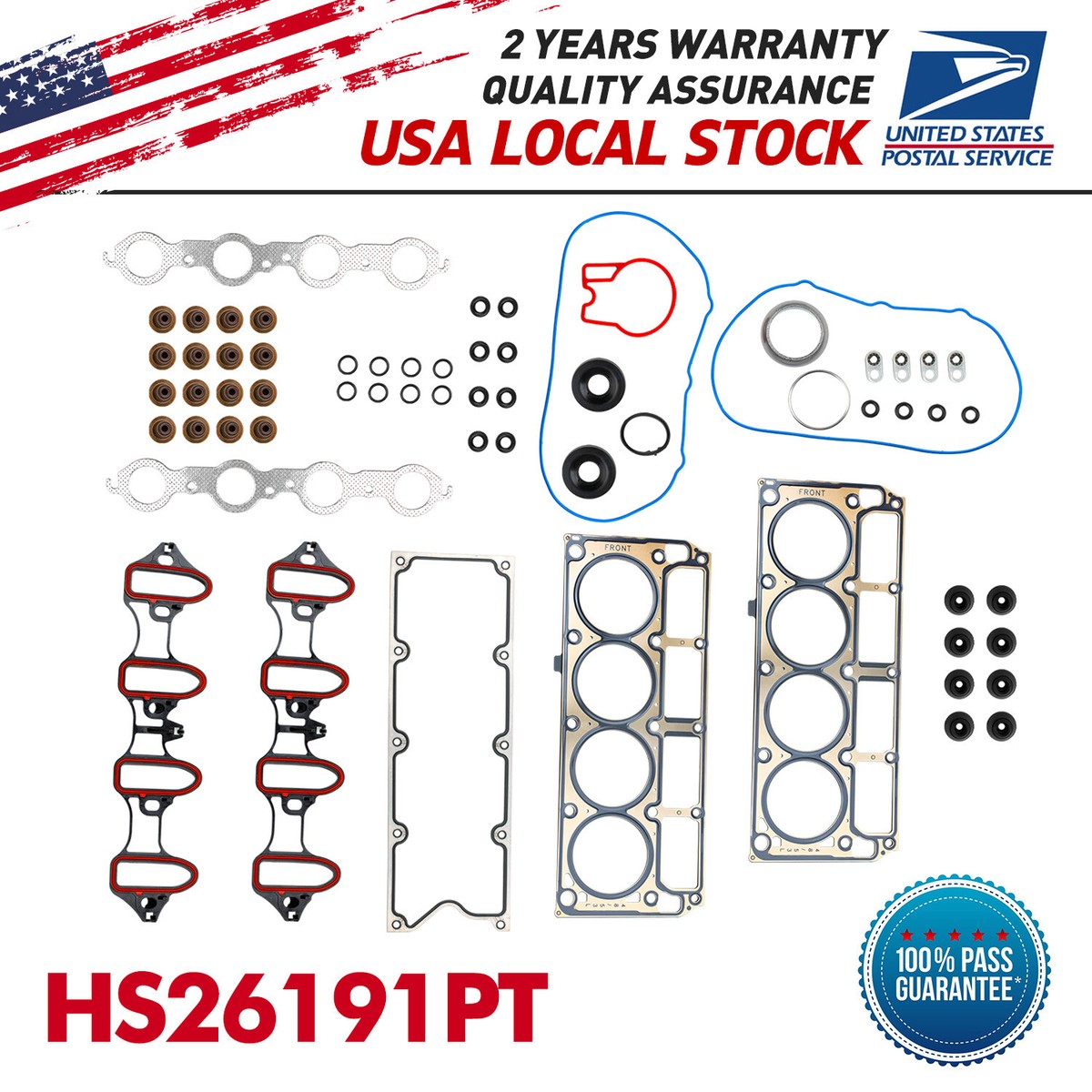Full Engine Gasket Set + Head Bolts – For 2002–2011 Chevy Tahoe / 2002–2005 GMC Yukon 5.3L, Multi-Layer Steel