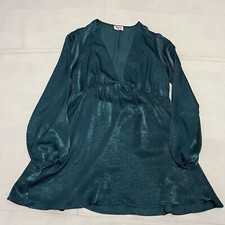 Show Me Your MuMu Dark Teal Green V-Neck Cottage Core Top Blouse Shirt-S-1173