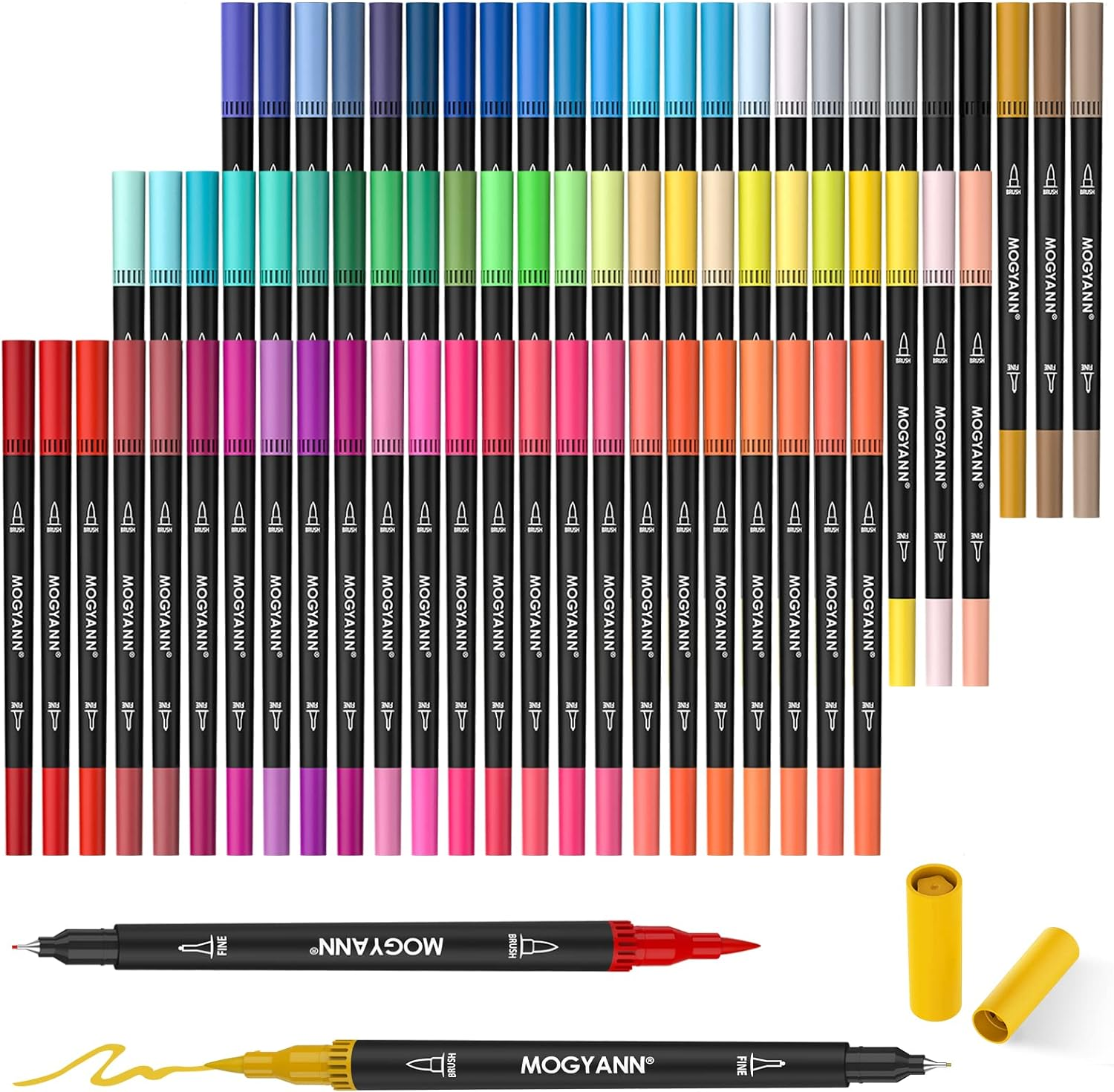 Markers for Adult Coloring 72 Coloring Pens Dual Tip Brush Markers for Coloring-image