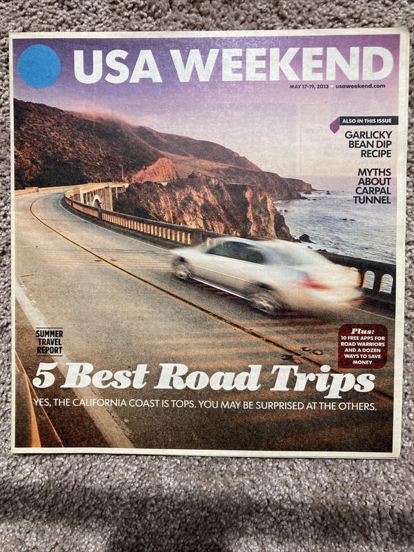 USA weekend magazine, May 17–19, 2013, cover: 5 best road trips