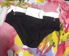 2 NEW JESSICA SIMPSON MICROFIBER FRONT LACE OVERLAY PANEL HIPSTER PANTIES S