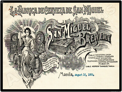 1933 San Miguel Beer New Metal Sign: Manila, Phillipines 