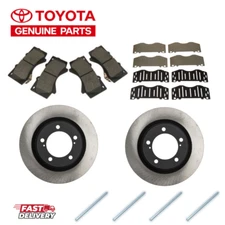 2007-2021 TOYOTA TUNDRA GENUINE OEM FRONT BRAKE ROTORS TCMC PADS AND OEM SHIMS