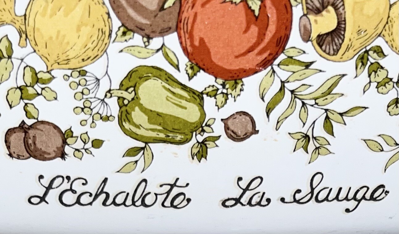 VTG CORNING WARE SPICE OF LIFE “L’ECHALOTE La SAUGE” 4QT CASSEROLE DISH