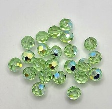 Swarovski Crystal Peridot AB Faceted Round 5000 Bead; 4mm 24 6mm 12 , 8mm 6 