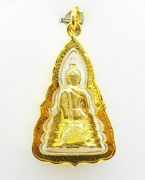 Alternate view of Sothorn Buddha Amulet Pendant Asian 18k 22k Thai Baht Yellow Gold Plated Jewelry