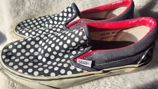 Vans Off The Wall Mens 8 Womens 9.5 Black white Polka Dot Skateboarding 