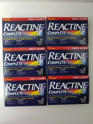 6 X Reactine Complete Sinus And Allergy 30 Tablets 180 Total Ebay