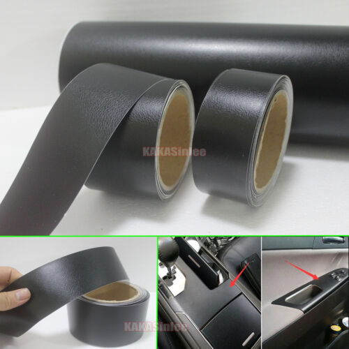DIY Black Matte Leather Decal Textured Vinyl Sticker Tape for Car Phone Wrap CF