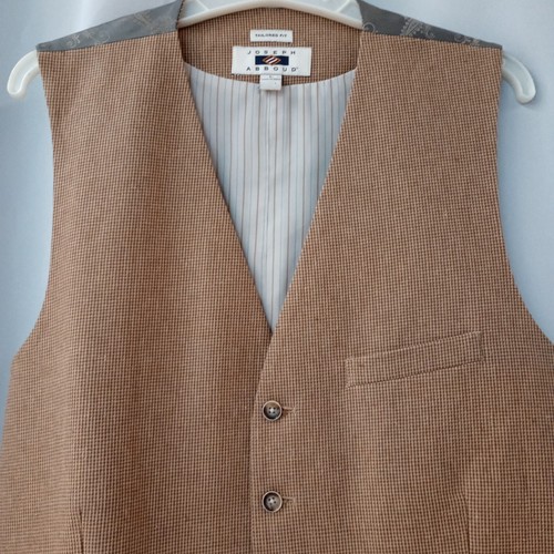 Joseph Abboud Men's Size L Soft Brown Vest Gentleman's Waistcoat Tailored Fit - Picture 3 of 11