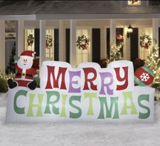 10 ft Christmas Airblown Inflatables Yard Decoration Merry Christmas Scene Sign