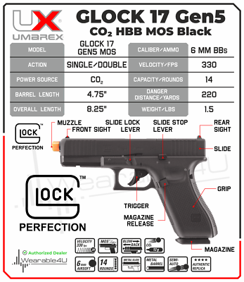 Umarex Glock 17 Gen 5 MOS Half-Blowback 6mm CO2 Airsoft Pistol