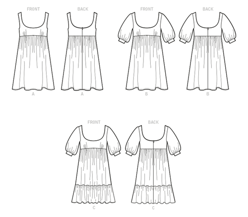 McCall's Pattern M8197 Misses Summer Baby Doll Dress with Sleeves/Sleeveless New - Picture 10 of 10