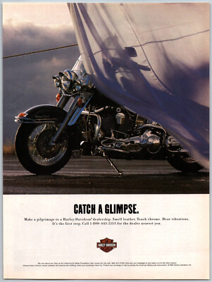 Harley Davidson Motorcycle Catch a Glimpse - 1994 Vintage Print Ad Ephemera