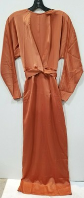 maxi dress with batwing sleeve and wrap waist in satin