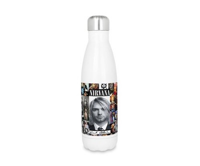 Nirvana Kurt Cobain Awesome Collage Edelstahl Thermo Trinkflasche Flachmann