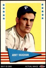 1961 Fleer #148 Arky Vaughan Pirates / Dodgers HOF 7.5 - NM+