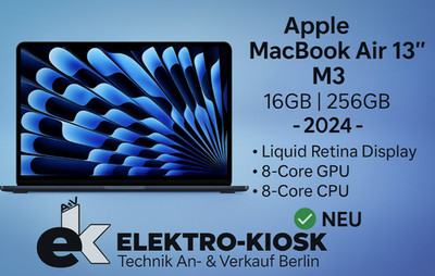Apple MacBook Air 13  M3  16GB 256GB Laptop MC8K4D/A Notebook - 2024 - OVP   NEU