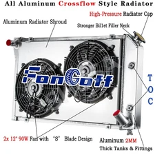 3 Row Aluminum Radiator+Fan Shroud For 1977-1982 Chevy Corvette C3 V8 5.7L AT
