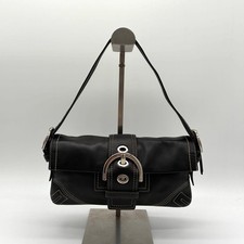 COACH Soho One Shoulder Bag Black Leather Vintage Y2K Pre-Owned Used
