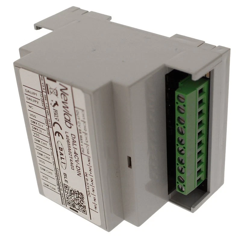 NEWLAB DALI-4CV-DIN Led Dimmer 4 Canali in Tensione 12V 24V 48V Ingresso DALI Us - Immagine 3 di 3