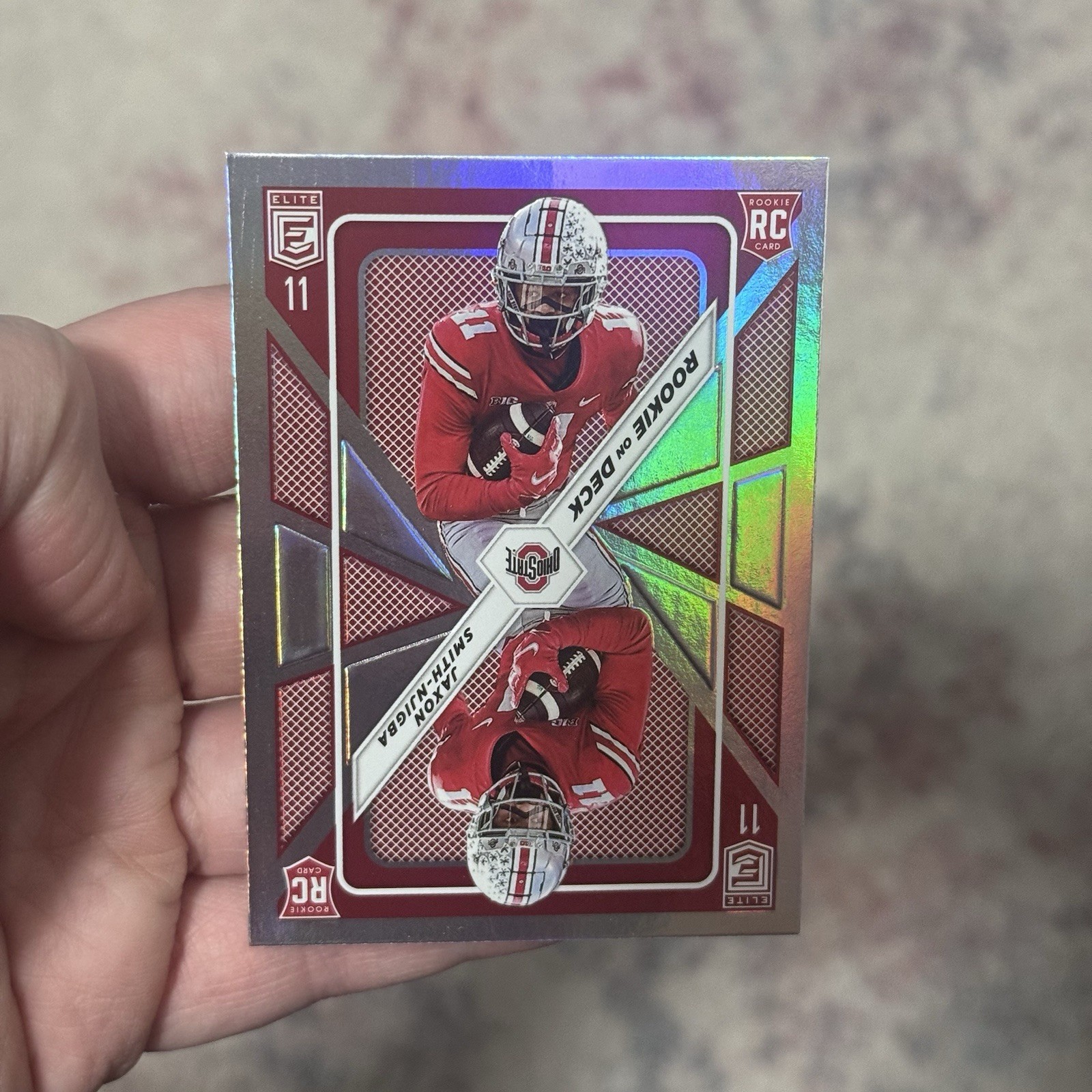 Jaxon Smith Njigba SILVER PRIZM ROOKIE CARD 2023 Elite Rookie on Deck SEAHAWKS