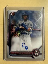 2022 Bowman Chrome Eddys Leonard Mega Auto Prospect #BCMA-EL Dodgers