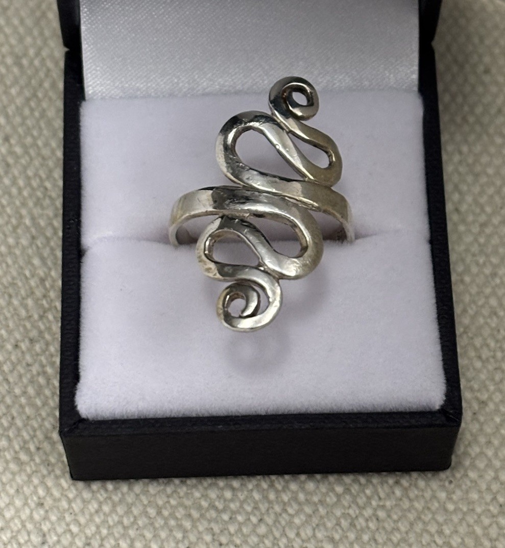 Adjustable 925 Sterling Silver Double Whiplash Sn… - image 1