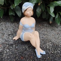 Gartenfigur Sitzende Badenixe Figur 21 Cm Hellblau