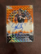 2025 Topps Chrome Football JOHN ELWAY Hall Of Chrome Auto Orange Geometric /25