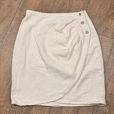 Vintage Best America Clothing Co Wrap Skirt USA made buttons size 9 cotton VTG