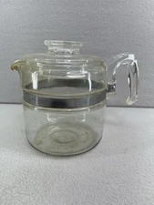 VTG Pyrex Glass Percolator 4 Cup 7754-B Coffee Pot w/ Lid Flameware Style