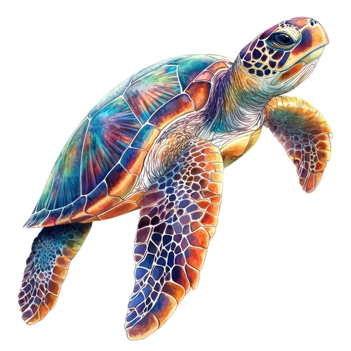 Sea Turtle Reptile Safari Zoo Animal Self Adhesive Sticker