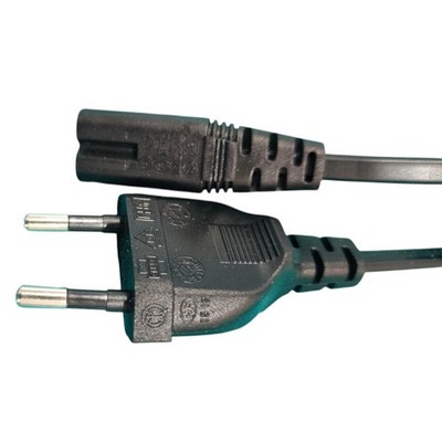 EU 2 Pin Stecker Figur 8 Netzkabel Leitung schwarz IEC C7 Netzkabel Kema Keur VDE
