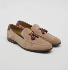 NEW Antique Rogue Men’s Stone Suede Smart Tassel Loafers Niky