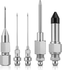 5PCS Grease Gun Needle Tips Fittings Accessory Kit - Includes Grease Needle Disp