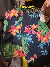 NWT Boys Kanu Surf 8-20 Bermuda Board Shorts Navy Blue Small