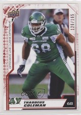 2020 Upper Deck CFL Red 126/165 Thaddeus Coleman #82 z6b