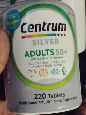 Centrum Silver Adults 50+ Multivitamin 220 Tablets Heart Brain Eye Health