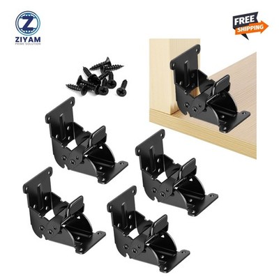 4 Pack Folding Brackets, Self-Lock Hinge with Screws for Folding Table Legs,