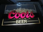 Coors Beer Bar Tavern Sign Vintage 1980s Lighted Mountain View Plug In Works