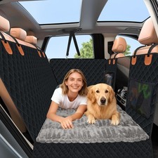 Dog Car Seat Cover Set Back Seat Back Seat Cover Pet Bed Mat Perfect W/ Mesh