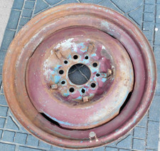Vintage 16 X 4 Riveted Back Steel Wheel. 5 Lug X 4.5 Bolt Pattern. 5 Clips.