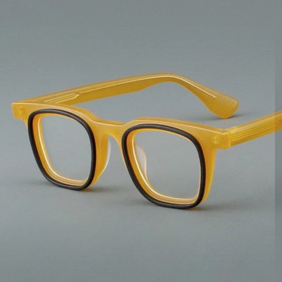 Square Reading Glasses Men Women Readers Acetate Eyeglass Frames Double Ring