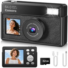 4K Digital Cameras for Photography, 64MP UHD Autofocus Compact Camera with 32...
