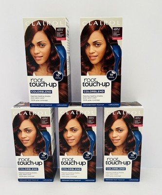 SET OF 5 ~ Clairol Root Touch-up Permanent Hair Color #4RV Dark Burgundy Shades