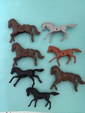 Vintage 1950's Cowboy Western Toy Seven Plastic Horses