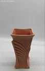 McCoy Pink Pottery Vase Art Deco Ribbed Geometric Mid Century Modern Vintage